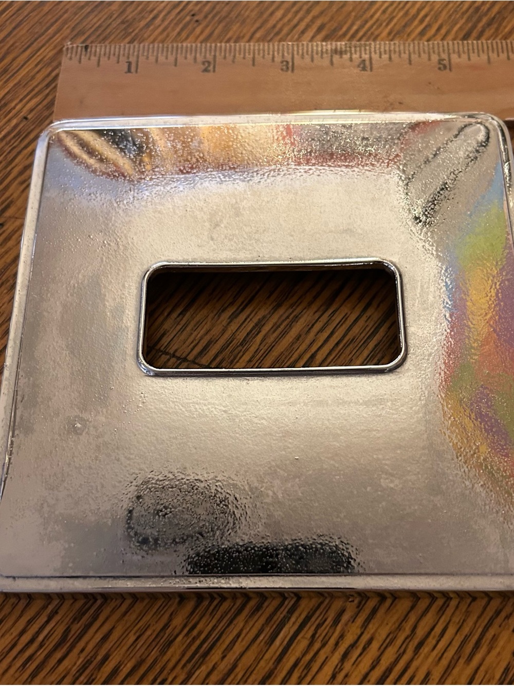 Ribbed Glass Tissue Box Cover with Chrome Base & Lid - Picture 11 of 12